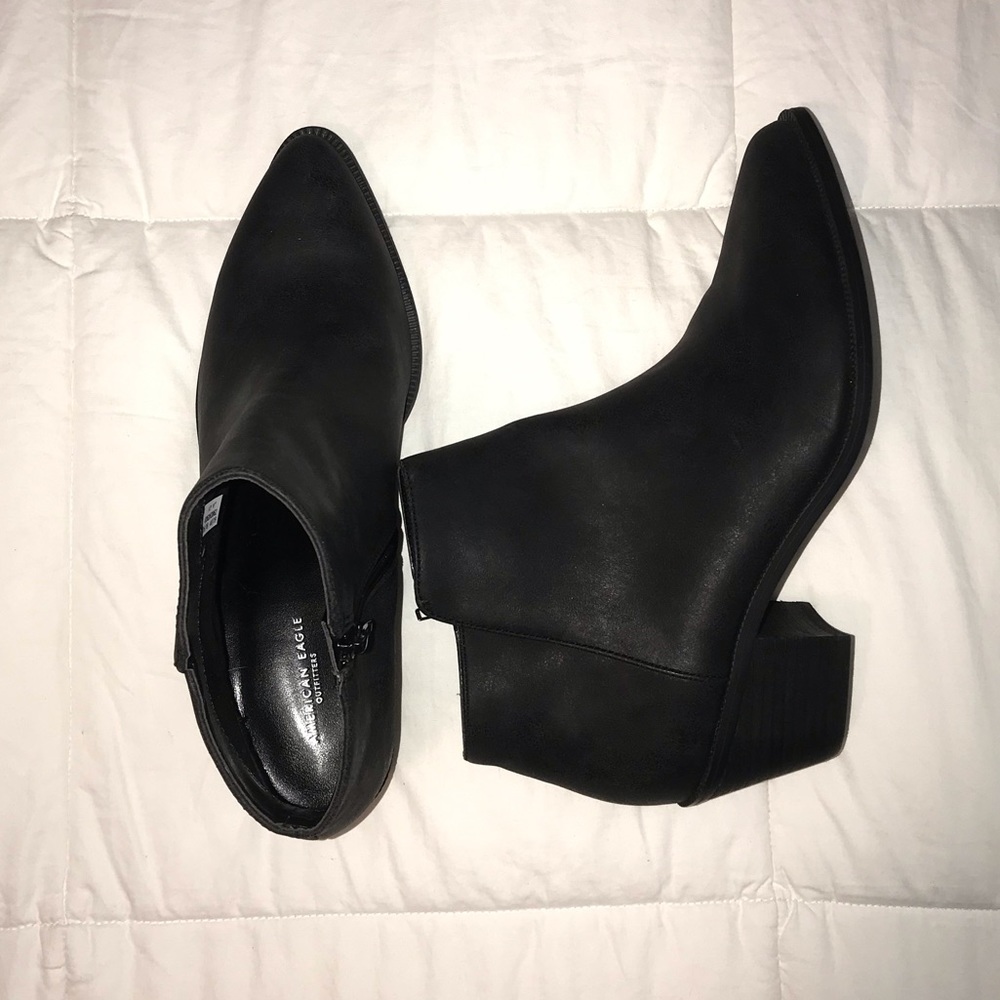 Black western American Eagle booties